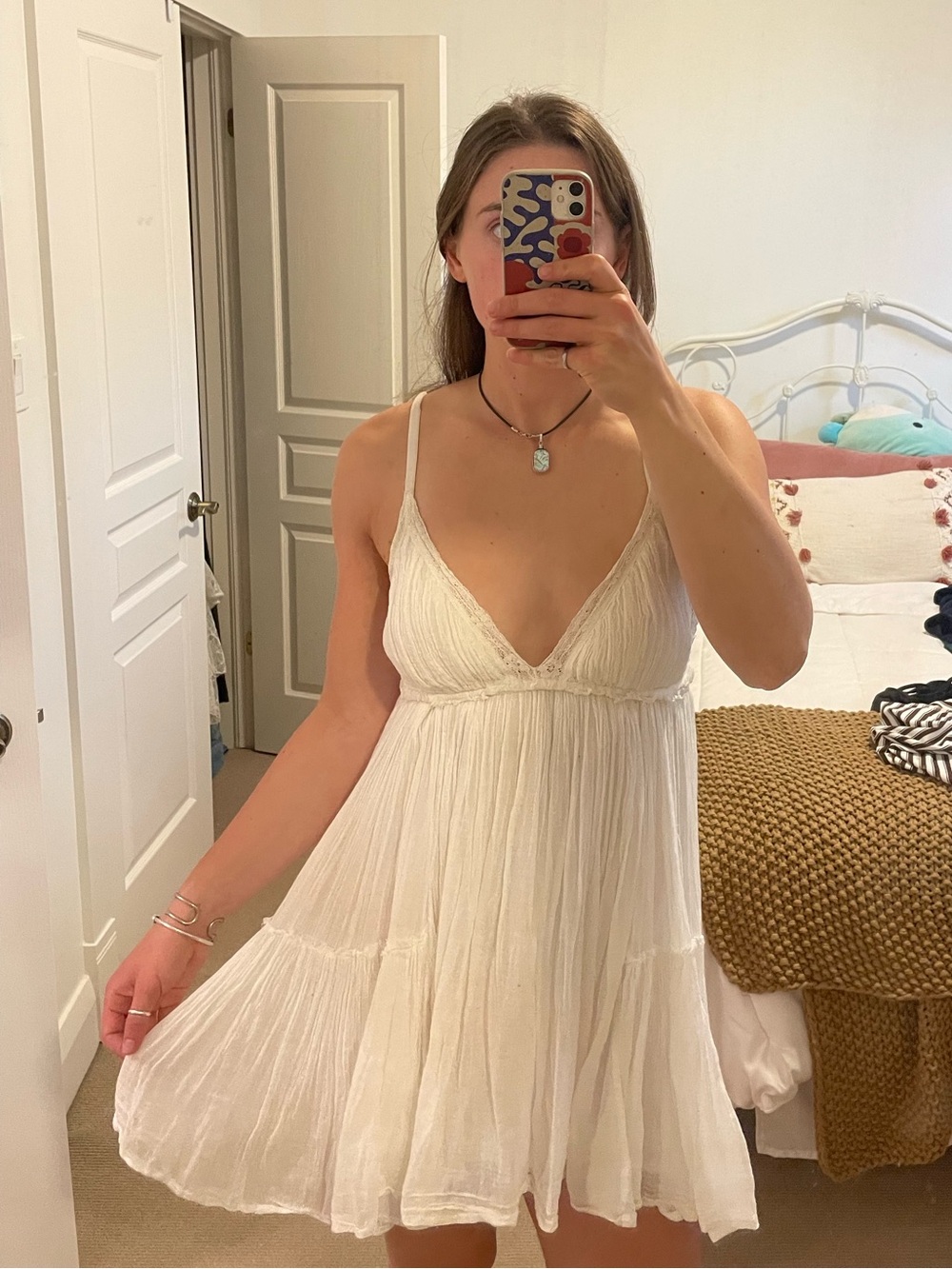 Free People Flowy, Lacey, open back, Mini Dress